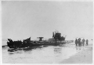 German submarine U20, said to be the one that sank the Lusitania. Between 1914 and 1919. Prints and Photographs Division. 