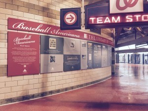 The display at Nats Park explores baseball's roots and D.C.'s baseball past. Courtesy of the Washington Nationals. 