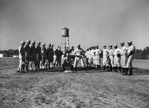 An integrated Marine Corps team poses at Camp Lejeune in 1943. Prints and Photographs Division. 