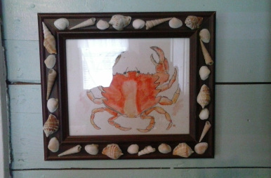 Get your beach framed art noticed with seashells.