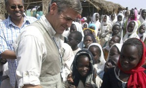 George Clooney in North Darfur, Sudan, in 2008.