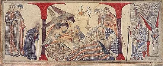 Mohammed's birth. Miniature illustration on vellum from the book Jami' al-Tawarikh (literally 