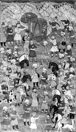 Mohammed in a cavern, in a painting entitled 