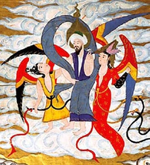 Detail of Mohammed from the picture above, in Paradise with beautiful females. 