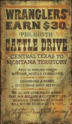old west cattle drive | Back to Cowboy/Western Decor Signs