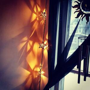 My beautiful star string lights in my bedroom.