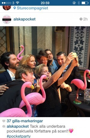 Alla författarna på scenen: Jens Lapidus, Katerina Janouch, Louis Boije af Gennäs, Anders De la Motte, Mortimer, Emelie Schepp