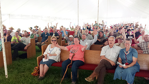 An enthusiastic crowd at the Spring Planting Festival