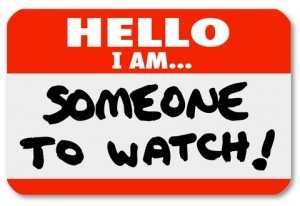 A namtag sticker with the words Hello I Am Someone to Watch to single out a special person or job candidate