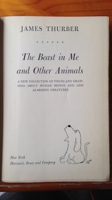 The Beast in Me by James Thurber, 1st Edition 1st Printing