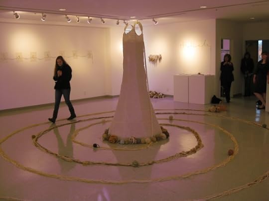 Mother Tree at UIS Springfield, 2011. Young women crocheted roots with me and walked the labyrinth.
