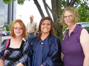 My daughters and me at Jodi's (first) college graduation