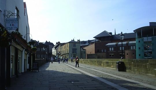 The now pedestrianised Elvet bridge, looking towards the town centre of Durham.