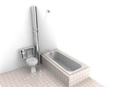 Artist's concept of the ReFlow system in an existing bathroom.