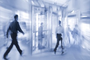 revolving door blurred