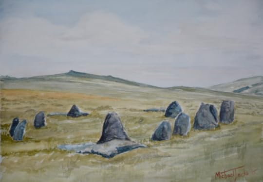 Painting of Nine Maidens near Belstone.