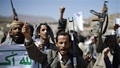 Followers of the Houthi movement shout slogans during a gathering to show support to the movement outside the Presidential Palace in Sanaa (REUTERS/Khaled Abdullah). 