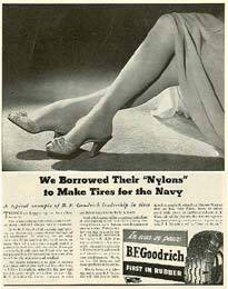 Wartime ad about the requisition of nylon by the US government, which started in 1942.
