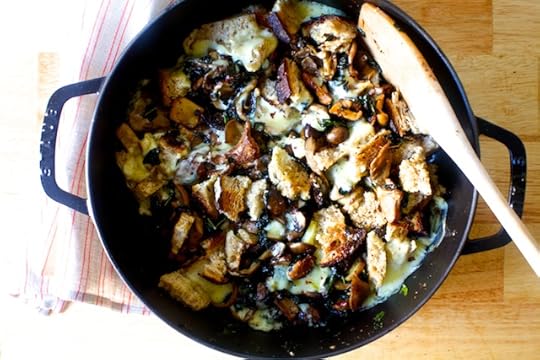 mushrooms and greens with toast