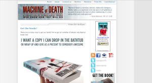 Webpage of Machine of Death