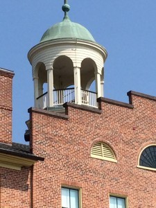 A couple of the leaders watched and strategized from the seminary's cuppola.