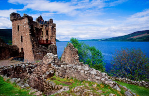 Urquhart Castle at Loch Ness Scotland