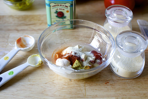 making the burger sauce