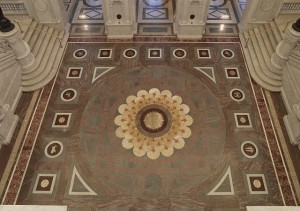 View from above of the zodiac in the marble floor of the Library of Congress Thomas Jefferson Building. 2007. Photo by Carol M. Highsmith. Prints and Photographs Division. 
