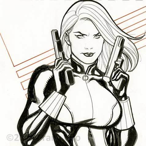 Frank Cho Black-Widow sketch cover