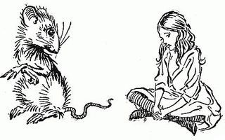 The mouse and Alice by Arthur Rackham