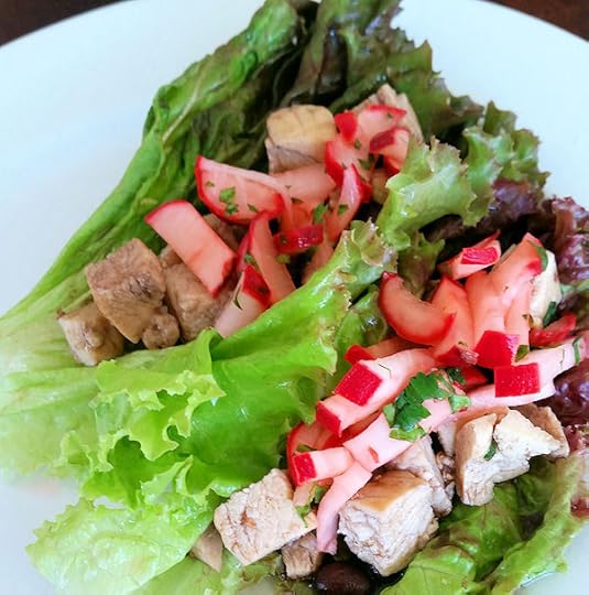 Radish Slaw on Chicken and Black Bean Taco Wraps