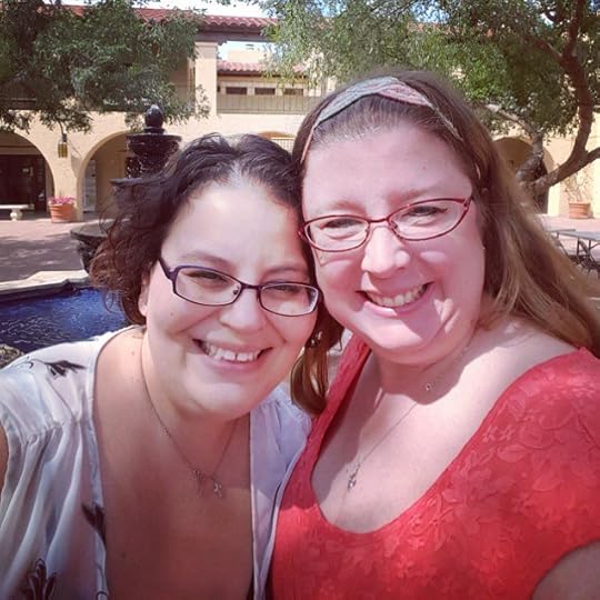 Bestie and me. I am lucky she asked me to be the Godmother to those two beauties
