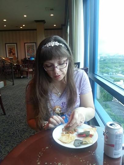 Eating midday snackage in the exclusive Club. BFF loved their homemade chips and salsa...mmmmmm