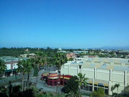 View from our room. You can see parts of the park...so far away....