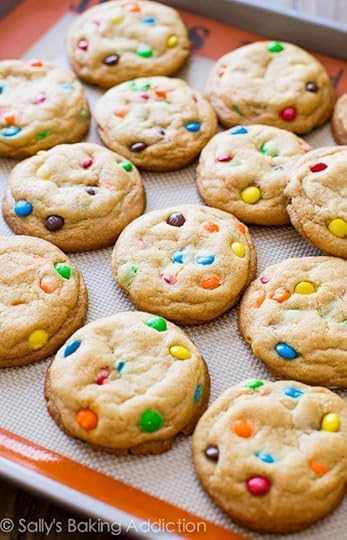 Chewy Rainbow M&M Cookies - soft-baked cookie recipe on sallysbakingaddiction.com