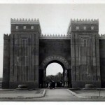 Replica in Baghdad of the principal gate into the palace of the Assyrian King Sargon II in his capital city Dur-Sharrukin (now Khorsabad), November 1942