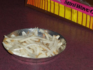 Raw taters (do they call them taters in Canada?) ready to Easy Bake