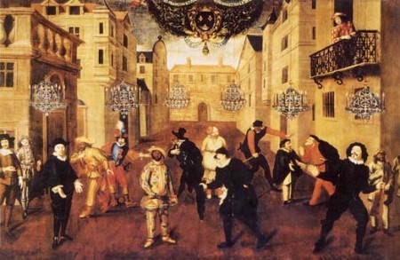 A Moliere play--see the candled chandeliers?