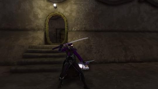 My hero showing off her blades in Champions Online