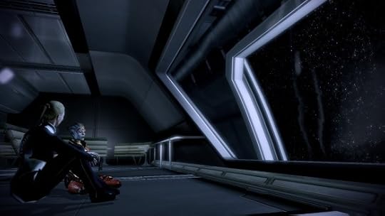 My Shepard getting to know Samara in Mass Effect 2