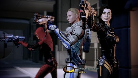 An armed standoff in Mass Effect 2