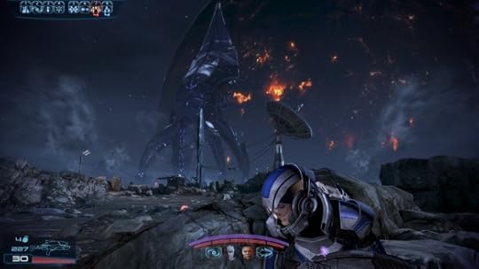 The Turian homeworld burns at the touch of the Reapers in Mass Effect 3