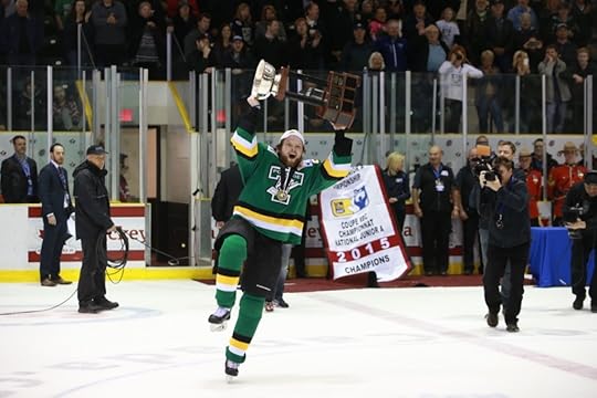 Captain Tanner Jago with the RBC Cup (Photo by Bruce Fedyck).
