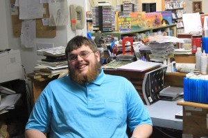 Nick in the chair he'll soon be using on a daily basis.