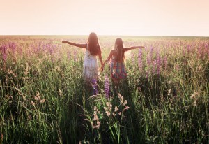 Two girls outdoor