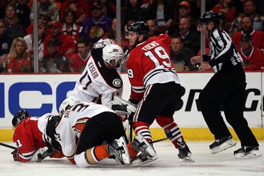 Jonathan Toews knows there isn't a lot of room against Anaheim.