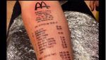 This guy put a whole receipt on his arm?!?!?