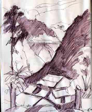 Sketch from sketch book second night.