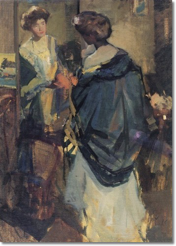 "Woman Looking in a Mirror" Painting by Richard Edward Miller From encore-editions.com