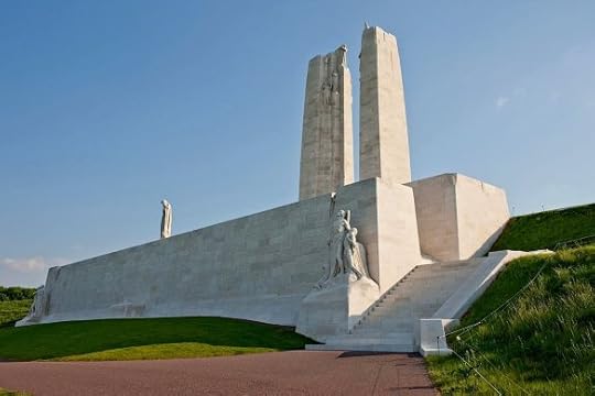 The Canadian memorial on the top of Vimy Ridge. Impressive in it's almost austere simplicity. 